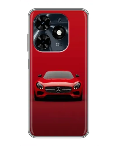 Чехол для TECNO Spark 20c с картинкой «Красный Mercedes AMG»