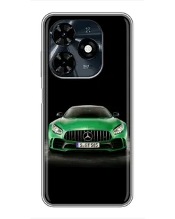 Чехол для TECNO Spark 20c с картинкой «Mercedes — неоновый лого»