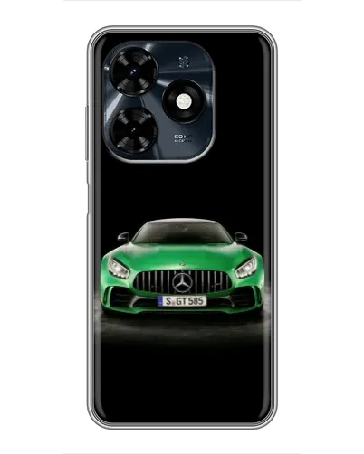 Чехол для TECNO Spark 20c с картинкой «Mercedes — неоновый лого»