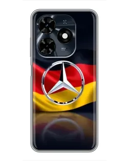 Чехол для TECNO Spark 20c с картинкой «Mercedes — флаг Германии»