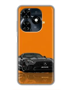 Чехол для TECNO Spark 20c с картинкой «Оранжевый Mercedes AMG»