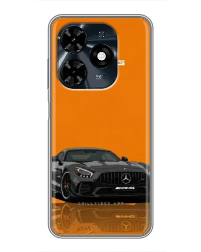 Чехол для TECNO Spark 20c с картинкой «Оранжевый Mercedes AMG»
