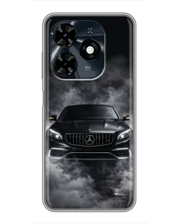 Чехол для TECNO Spark 20c с картинкой «Mercedes в дыму»