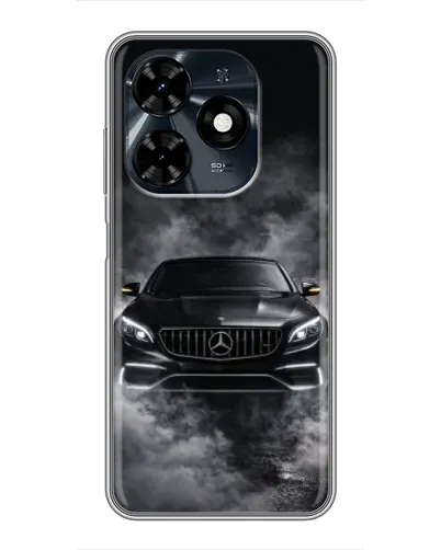 Чехол для TECNO Spark 20c с картинкой «Mercedes в дыму»