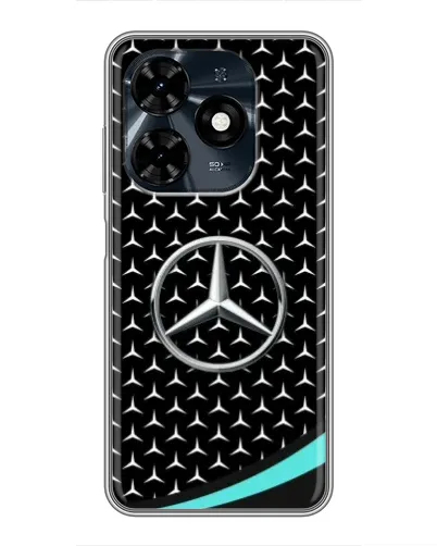 Чехол для TECNO Spark 20c с картинкой «Mercedes — бирюзовый акцент»