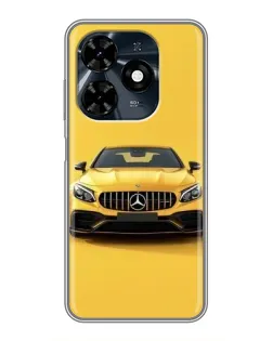 Чехол для TECNO Spark 20c с картинкой «Желтый Mercedes GT»