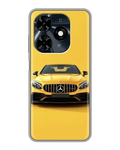 Чехол для TECNO Spark 20c с картинкой «Желтый Mercedes GT»