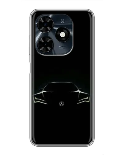 Чехол для TECNO Spark 20c с картинкой «Mercedes — силуэт авто» Чехол для TECNO Spark 20c с картинкой «Mercedes — силуэт авто»