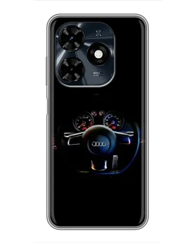 Чехол для TECNO Spark 20c с картинкой «Салон Audi — руль»