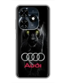 Чехол для TECNO Spark 20c с картинкой «Пантера и Audi» Чехол для TECNO Spark 20c с картинкой «Пантера и Audi»