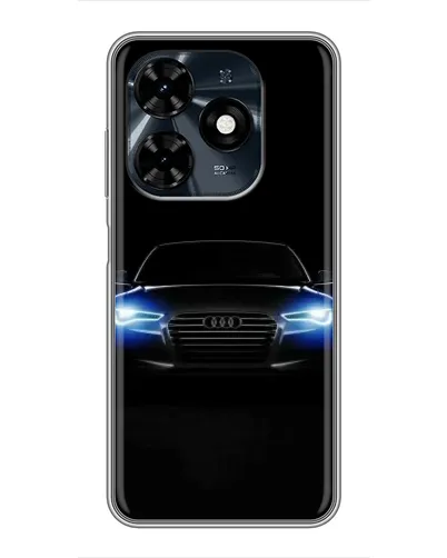 Чехол для TECNO Spark 20c с картинкой «Audi в неоне»