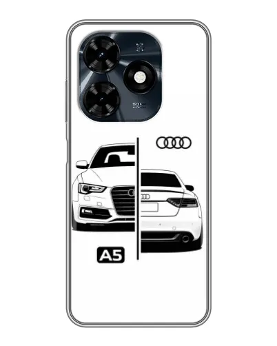 Чехол для TECNO Spark 20c с картинкой «Audi — контрастный дизайн»