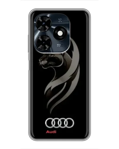 Чехол для TECNO Spark 20c с картинкой «Графика — пантера и Audi»