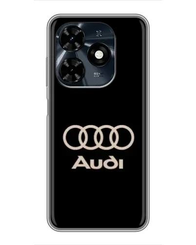 Чехол для TECNO Spark 20c с картинкой «Audi — золотой логотип»