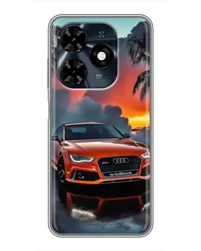 Чехол для TECNO Spark 20c с картинкой «Audi — закат»