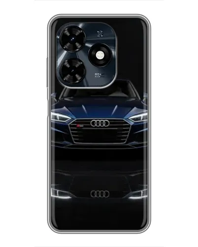 Чехол для TECNO Spark 20c с картинкой «Audi — ночное отражение»