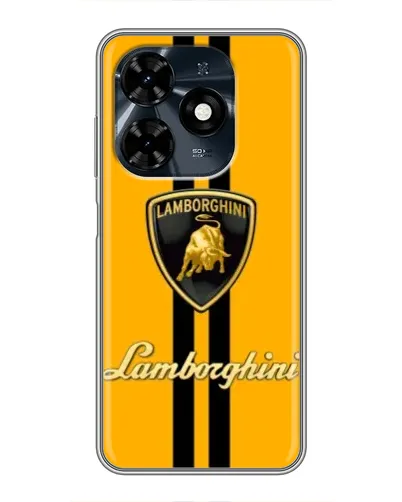 Чехол для TECNO Spark 20c с картинкой «Lamborghini Stripe желтый»