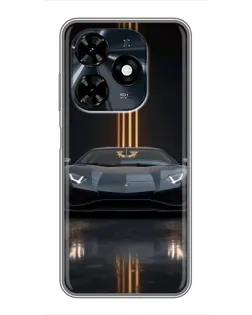 Чехол для TECNO Spark 20c с картинкой «Lamborghini золотые линии» Чехол для TECNO Spark 20c с картинкой «Lamborghini золотые линии»