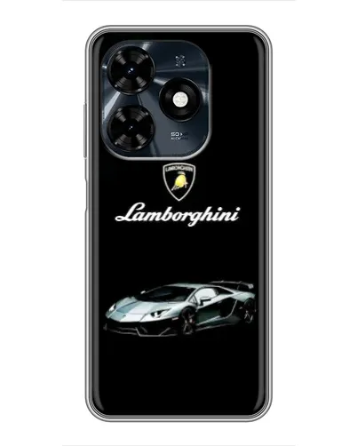 Чехол для TECNO Spark 20c с картинкой «Логотип Lamborghini классика»