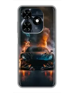 Чехол для TECNO Spark 20c с картинкой «Lamborghini дымная эстетика»