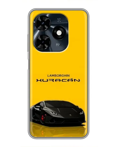 Чехол для TECNO Spark 20c с картинкой «Lamborghini Huracan черный»