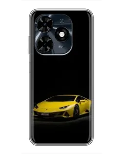 Чехол для TECNO Spark 20c с картинкой «Lamborghini желтый акцент»