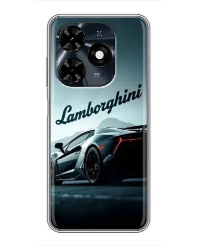 Чехол для TECNO Spark 20c с картинкой «Классическая надпись Lamborghini»