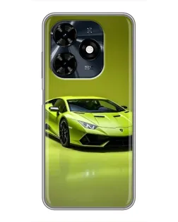 Чехол для TECNO Spark 20c с картинкой «Салатовый Lamborghini Huracan»