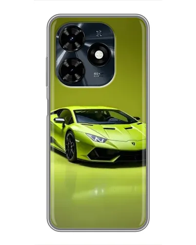 Чехол для TECNO Spark 20c с картинкой «Салатовый Lamborghini Huracan»