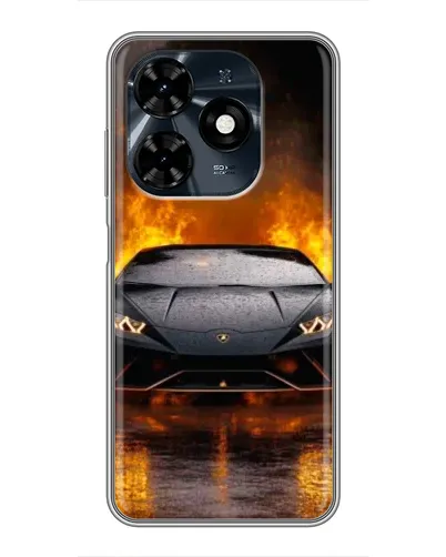 Чехол для TECNO Spark 20c с картинкой «Lamborghini в огне»