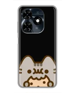 Чехол для TECNO Spark 20c с картинкой «Пушин на черном»