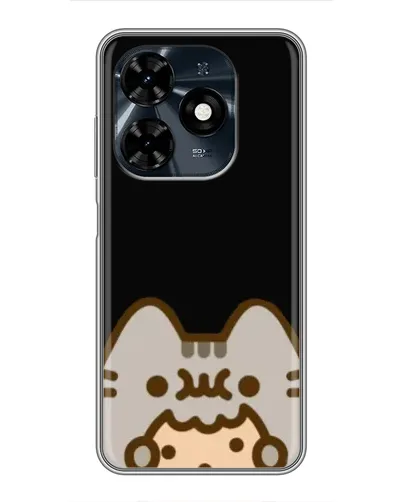 Чехол для TECNO Spark 20c с картинкой «Пушин на черном» Чехол для TECNO Spark 20c с картинкой «Пушин на черном»
