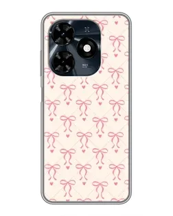 Чехол для TECNO Spark 20c с картинкой «Розовые бантики Coquette»