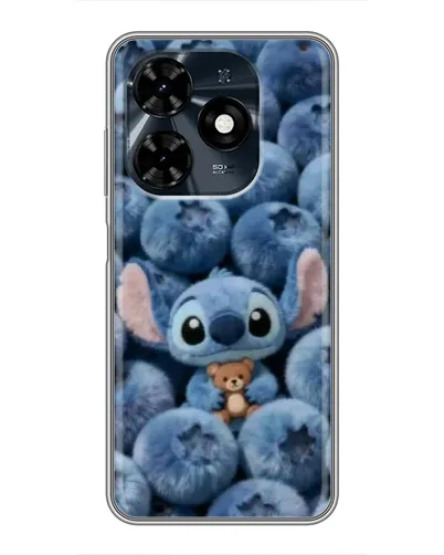 Чехол для TECNO Spark 20c с картинкой «Стич и голубика»