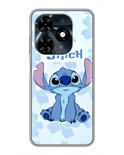 Чехол для TECNO Spark 20c с картинкой «Stitch среди цветов»