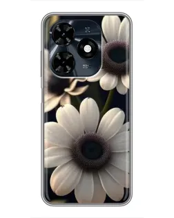 Чохол для TECNO Spark 20c з картинкою «Білі маргаритки макро»