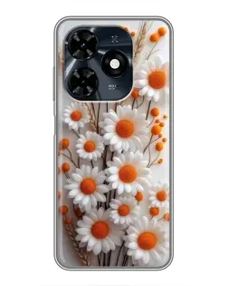 Чохол для TECNO Spark 20c з картинкою «Білі сухоцвіти»