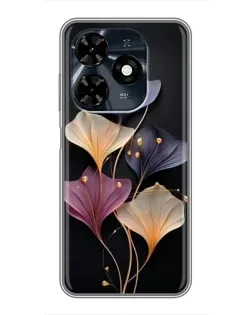 Чохол для TECNO Spark 20c з картинкою «Лілові квіти грації»