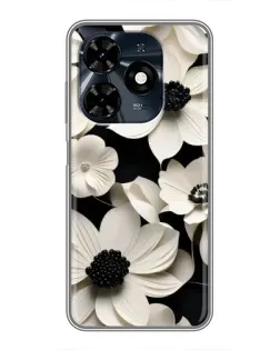 Чохол для TECNO Spark 20c з картинкою «Об'ємні білі квіти»