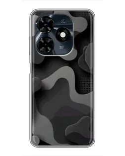 Чехол для TECNO Spark 20c с картинкой «Темный абстрактный камуфляж» Чехол для TECNO Spark 20c с картинкой «Темный абстрактный камуфляж»