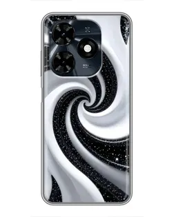 Чехол для TECNO Spark 20c с картинкой «Черно-белая спираль» Чехол для TECNO Spark 20c с картинкой «Черно-белая спираль»