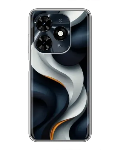 Чехол для TECNO Spark 20c с картинкой «Объемные черно-белые ленты» Чехол для TECNO Spark 20c с картинкой «Объемные черно-белые ленты»