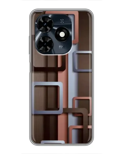 Чехол для TECNO Spark 20c с картинкой «Коричневые объемные квадраты» Чехол для TECNO Spark 20c с картинкой «Коричневые объемные квадраты»