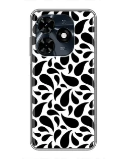 Чехол для TECNO Spark 20c с картинкой «Контрастные черные капли»