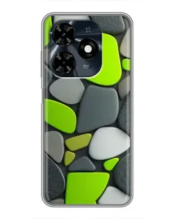 Чехол для TECNO Spark 20c с картинкой «Яркая неоновая галька»