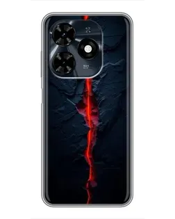 Чехол для TECNO Spark 20c с картинкой «Kрасная лавовая трещина»
