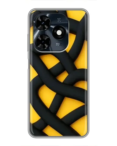 Чехол для TECNO Spark 20c с картинкой «Черное желтое переплетение» Чехол для TECNO Spark 20c с картинкой «Черное желтое переплетение»