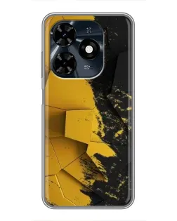 Чехол для TECNO Spark 20c с картинкой «Золотые осколки геометрии»