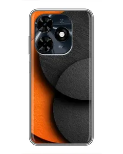 Чехол для TECNO Spark 20c с картинкой «Геометрия оранжевых кругов»