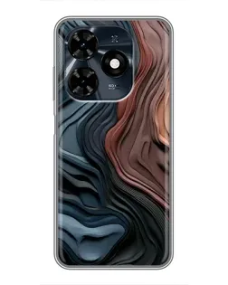 Чехол для TECNO Spark 20c с картинкой «Цветные волны каньона»